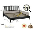 thumbnail image 2 of Acacia Kaylin Solid Wood Bed Frame with Headboard, Signature Headboard Wood Bed, King - Black, 2 of 8