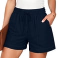 thumbnail image 1 of Xfvqtps Shorts for Women Elastic Waist Drawstring Casual Summer Shorts with Pockets Solid Color Lounge Shorts, 1 of 7