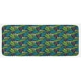 thumbnail image 1 of Leaf Kitchen Mat, Tropical Jungle Palm Tree Banana Leaves Frangipani Heliconia on a Dark Blue Background, Plush Decorative Kitchen Mat with Non Slip Backing, 47" X 19", Multicolor, by Ambesonne, 1 of 1