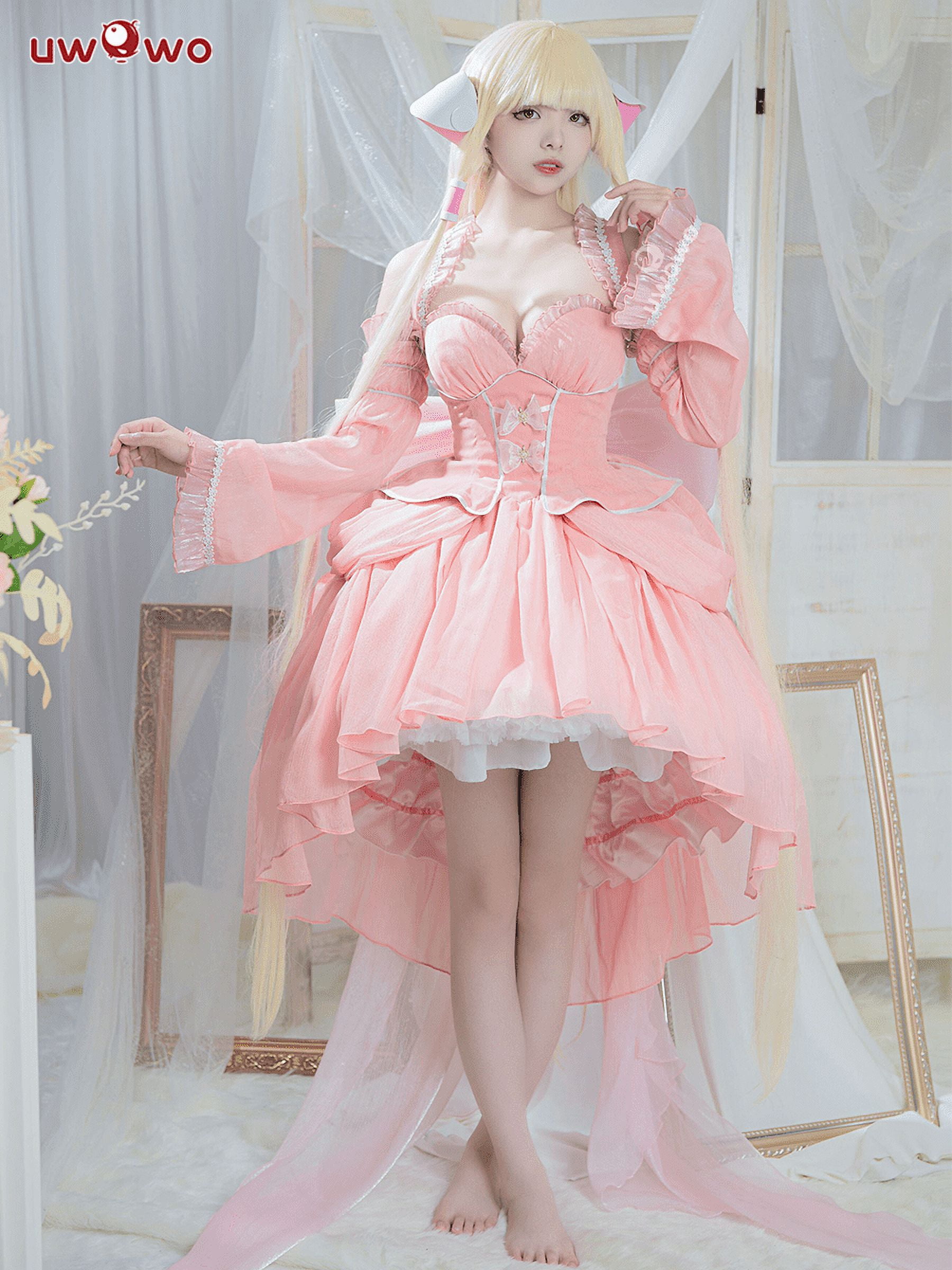 chii pink dress cosplay Chobits Chii Pink Maid Cosplay Costume B Edition