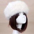 thumbnail image 2 of Bandeau pour femme en fausse fourrure - Pour l'hiver - Chaud - Rglable - Accessoire de cheveux pour l'extrieur, l'quitation, la marche, le ski - Blanc, 2 of 5