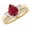 Ruby, variant on 1 to 6 Carat 14K Yellow Gold LAB GROWN Gemstone and LAB GROWN Diamond Wedding Bridal Set (AAAA Heirloom Quality) Ruby 3 Carat Size-9