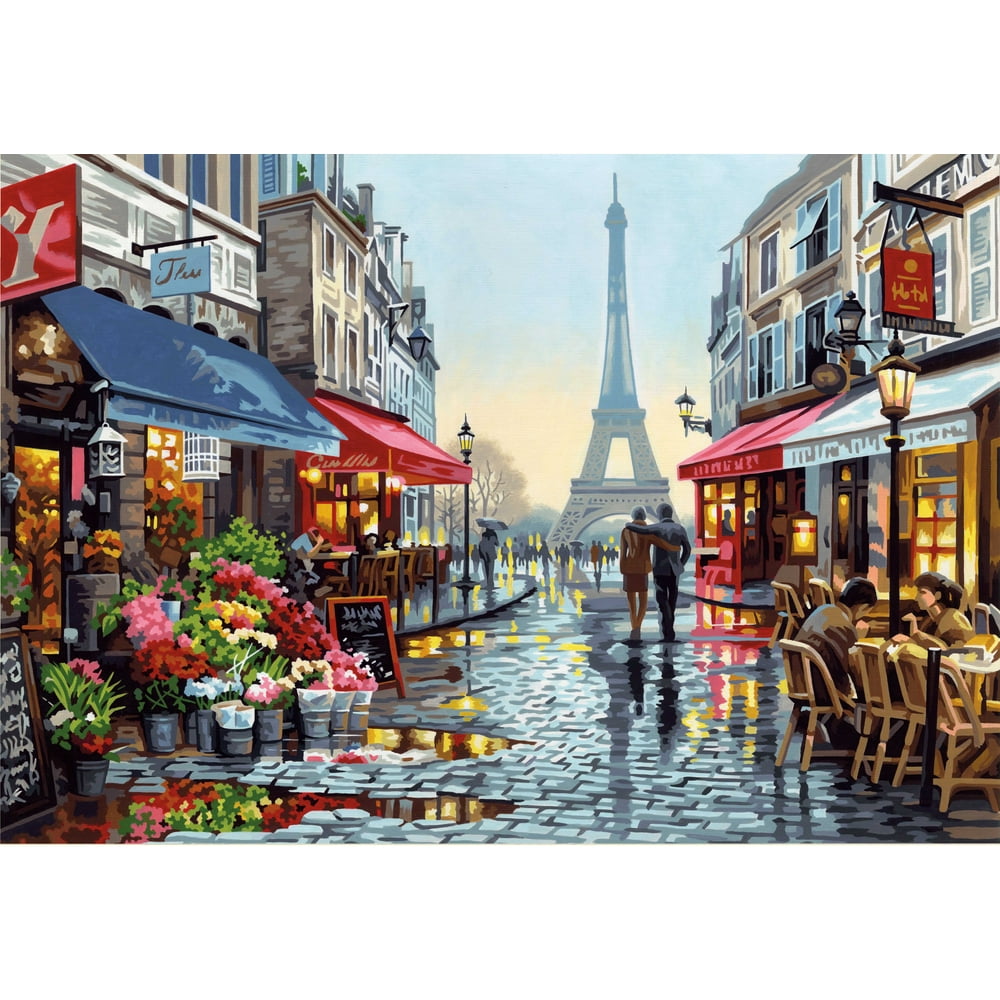 Paint Works Paint By Number Kit 20"X14"Paris Flower Shop