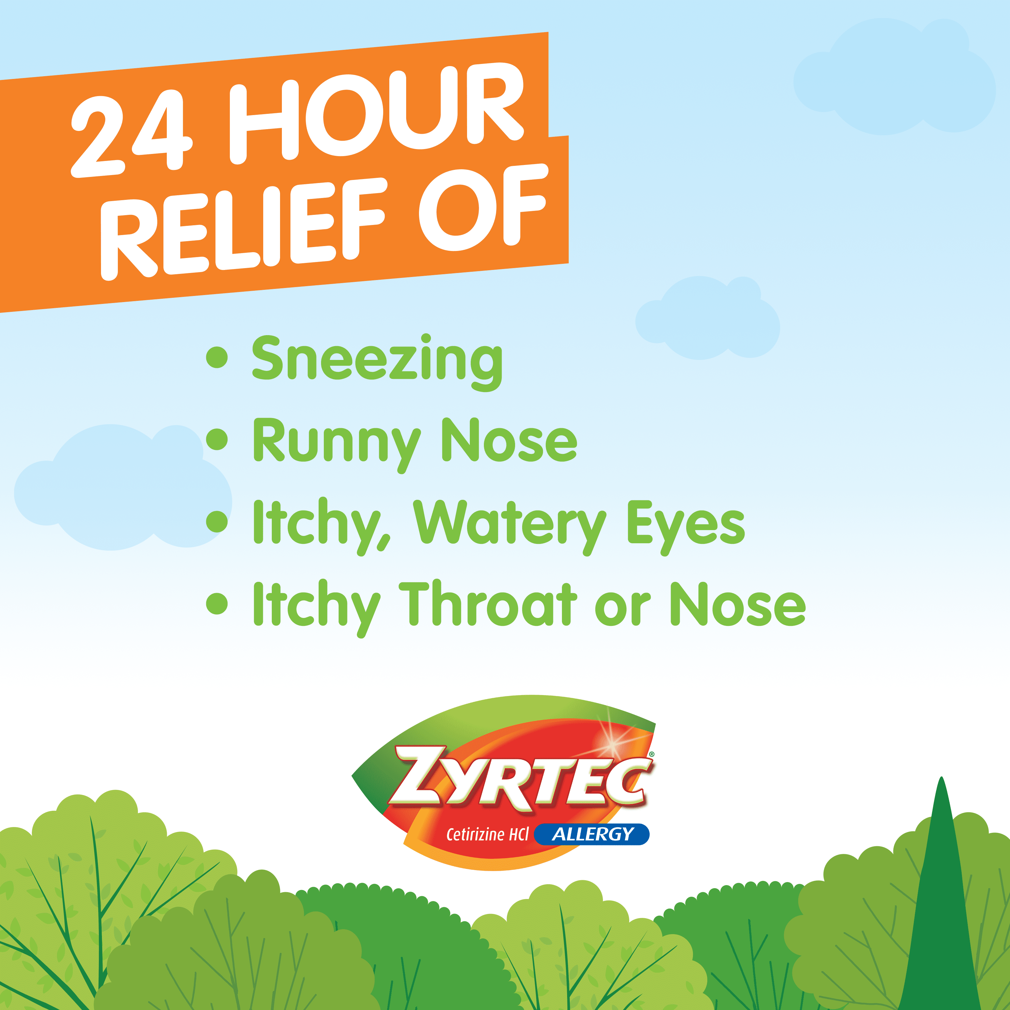 Zyrtec 24 Hour Allergy Relief Tablets With 10 Mg Cetirizine Hcl 90 Ct Walmart Com Walmart Com