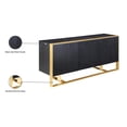 thumbnail image 4 of Meridian Furniture Sherwood Oak Wood Veneer Sideboard and Buffet in Black, 4 of 5