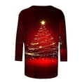 thumbnail image 4 of gakvbuo Christmas Sweatshirt For Women 3/4 Sleeve Work Business Blouse Tunic Tops Crewneck Sports T-Shirts Pullover Sweatshirt For Women Gifts for Christmas, 4 of 5