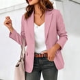 thumbnail image 7 of Hueook Blazers for Women Tailored Suit Jacket Business Casual Style Long Sleeves Lapel with Pockets Pink 2X, 7 of 7