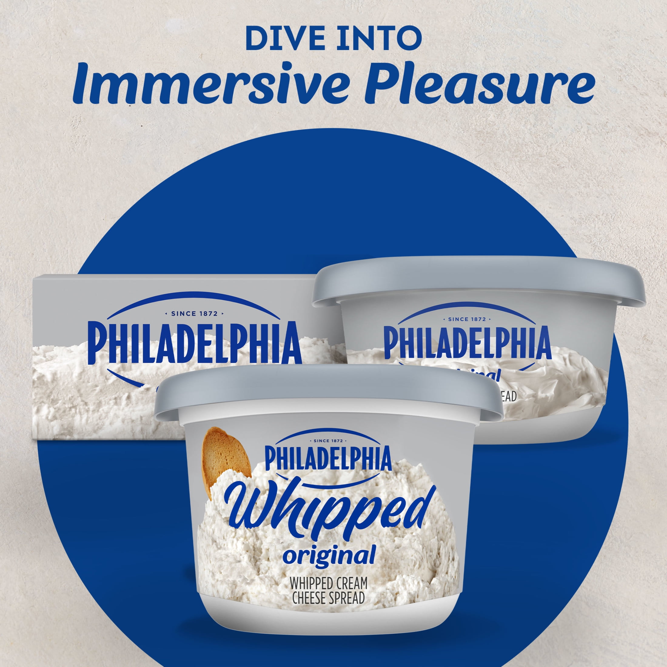 Philadelphia Whipped Cream Cheese Spread, 1 Tub, for Smooth, Spreadable Mornings, Original, No Artificial Preservatives, Flavors or Dyes, 8 oz