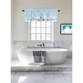 thumbnail image 4 of Christmas Blue Valances for Windows, Gnome Holding A Snowflake White Winter Xmas Light Filtering Window Treatment Valances, Rod Pocket Small Curtains for Kitchen/Bathroom, 56"x16", 4 of 9