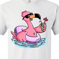 thumbnail image 4 of Inktastic Flamingo with Sunglasses Pool Float and Drink T-Shirt, 4 of 5