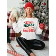 thumbnail image 2 of ALLTB Merry and Bright Sweatshirt Women Merry Christmas Letter Print Long Sleeve Sweater Xmas Crewneck Pullover Casual Blouse Tops, 2 of 5