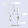 thumbnail image 2 of Diamond Dangle Earring | 4 Carat IGI Certified Emerald Shape Lab Grown Diamond Dangle | 14K in White Gold | Zuri Bezel Lab Diamond Earrings | Bezel Setting | FG-VS1-VS2 Quality | Friendly Diamonds, 2 of 6