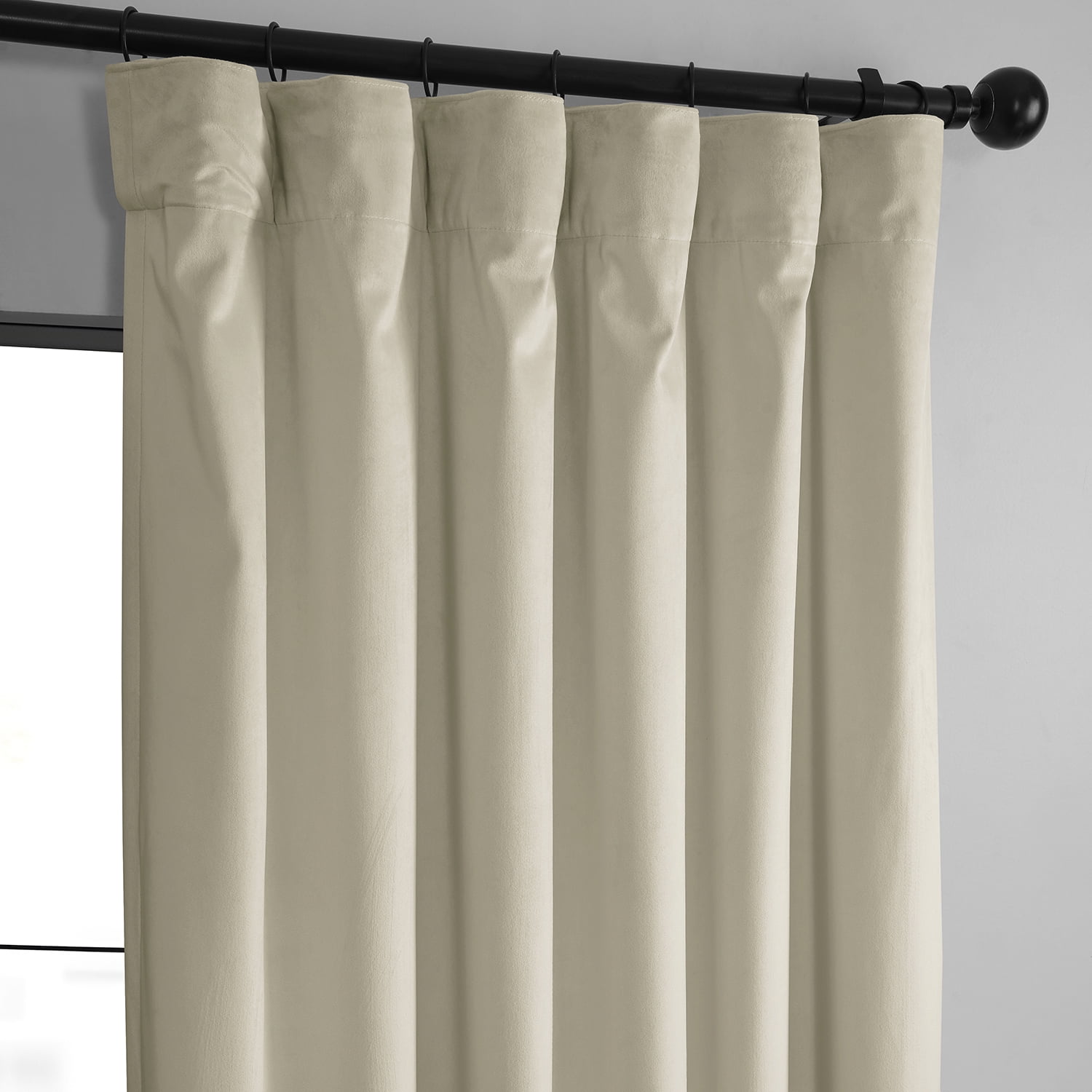 HPD Half Price Drapes Basic Deluxe Velvet Room Darkening Curtains with Rod Pocket - 2 Panels Set - Window Curtains for Living Room & Curtains for Bedroom, 50W X 108L, Light Ivory