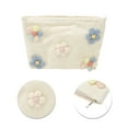 thumbnail image 4 of Unique Bargains 1 Pc Flower Print Drawstring Makeup Bag for Vacation Business Travel Canvas white, 4 of 6