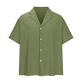thumbnail image 5 of Vivianyo HD Short Sleeve Button Down Casual Tee for Men Mens Short Sleeve Button Up Shirts Hawaiian Textured Shirt Casual Solid Dress Shirt Shirts, 5 of 5