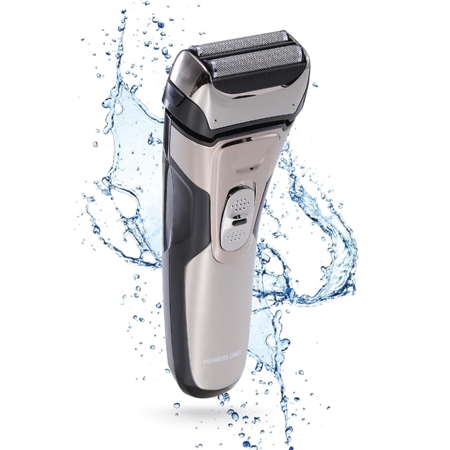 Afeitadora de láminas exclusiva para miembros, inalámbrica, de litio metálico, de dos hojas, con contornos de precisión, recortadora desplegable, pantalla LED, diseño resistente al agua (IPX6), recarg