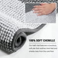 thumbnail image 3 of PrimeBeau Bathroom Rugs Luxury Chenille 2-Piece Bath Mat Set, Soft Plush Anti-Slip Shower Rug + Toilet Mat Microfiber Shaggy Carpet, Super Absorbent Machine Washable(Curved Set, Gradient Gray), 3 of 7