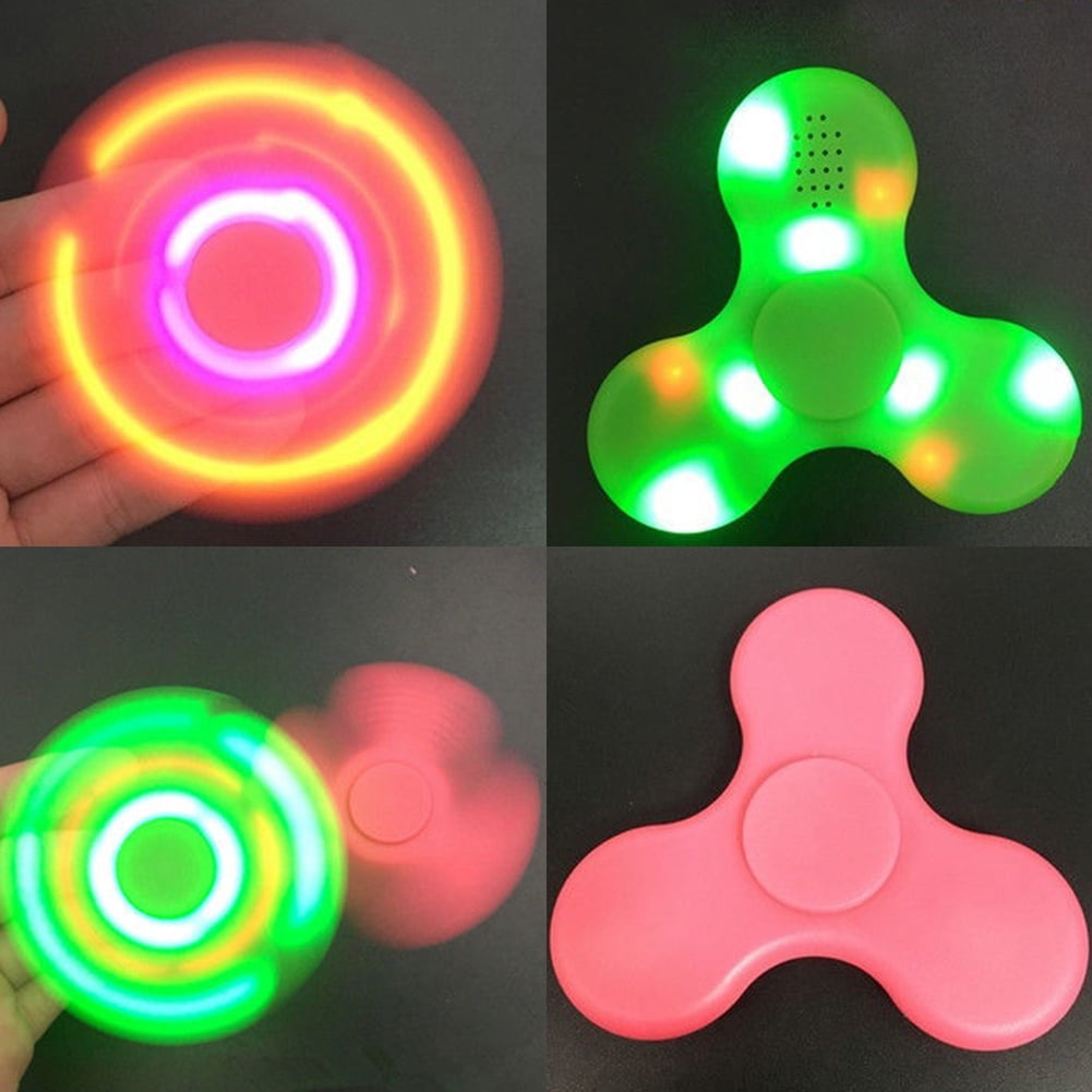 LED Bluetooth Tri Fidget Hand Spinner Music Speaker Desk Toy Gyro EDC-Red 