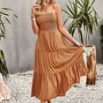 thumbnail image 2 of IROINNID A-Line Dress For Women Sleeveless Square Neck Sexy Vintage Party Dresses Regular Solid Color Dress, 2 of 7