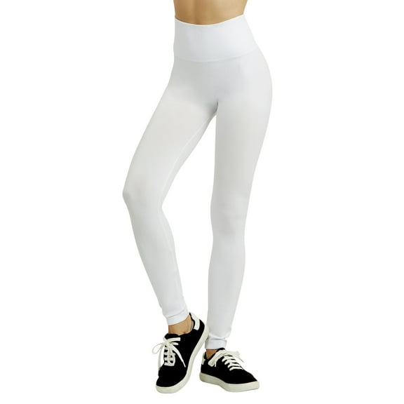 Sofra Women's & Plus One Size Seamless High Waist Extra-Wide Banded Ankle Length Leggings