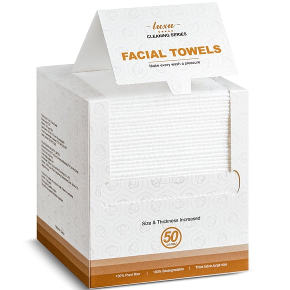 Toallas faciales desechables biodegradables de 50 unidades LUXU