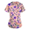 thumbnail image 5 of BDPORKAS Scrubs for Women Cute Print Working Tops Lightweight V Neck Short Sleeve Comfy Nursing Blouse T-Shirt with Pocket, 5 of 6