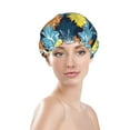 thumbnail image 2 of Sunflowers Colorful Shower Cap, Reusable Bath Hair Hat for all Hair Lengths Hair Cover with Elastic Band Double Waterproof Layers Bathing Hat, 2 of 5
