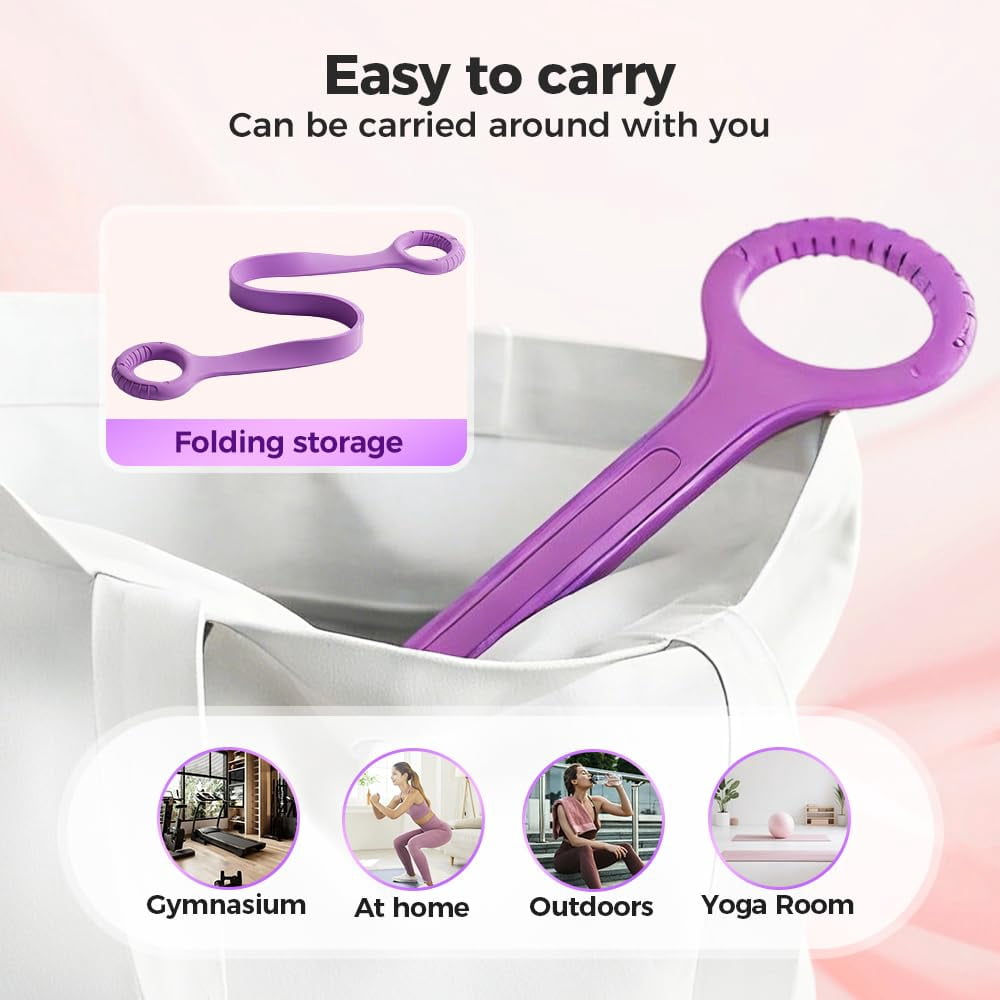 19.7"x4.3" Figure 8 Resistance Band With Handles,Resistance Elastic Bands For Working Out,Arm,Back,Shoulder Training Elastic Ropes,Exercise  Equipment For Yoga,Pilates,Physical Therapy Stretching