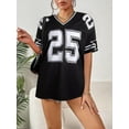 thumbnail image 5 of KimSoong Women Jersey Shirt Y2k Graphic Tees V Neck Baggy Streetwear Number Oversized T-shirt Summer Tops, Black, 5 of 8