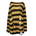thumbnail image 3 of Loose Oversized Striped Knitwear for Women Mid Length Pullover with Subtle Openwork Lightweight Cozy Sweater, 3 of 3