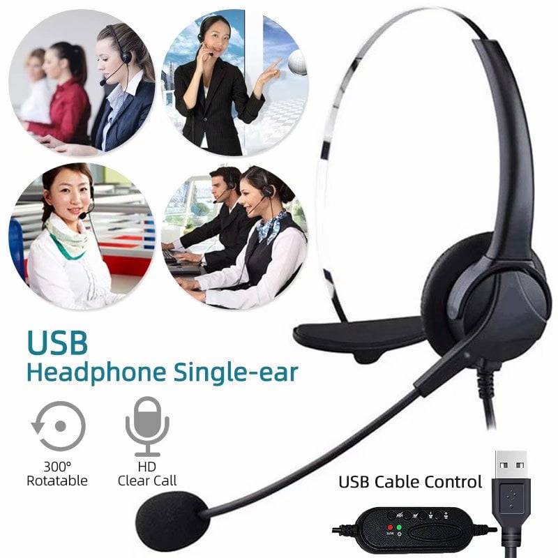 usb single ear headset with microphone
