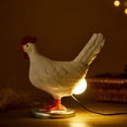 thumbnail image 2 of Lámpara de huevo de gallina, luces nocturnas de resina realistas y divertidas, el pollo pone un huevo brillante, regalo, decoración del hogar, 2 of 5