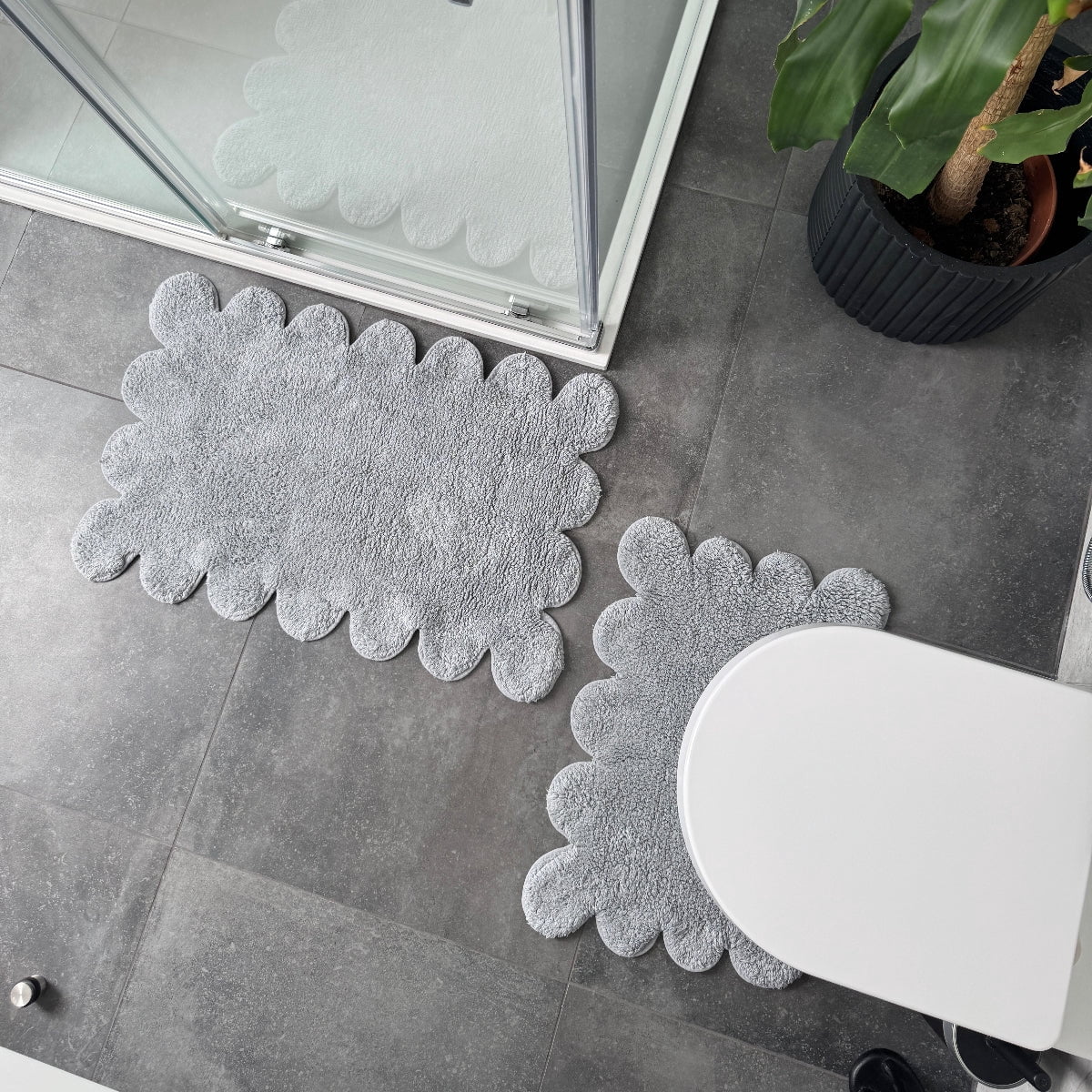 Scallop Bath Mat Set Two Piece