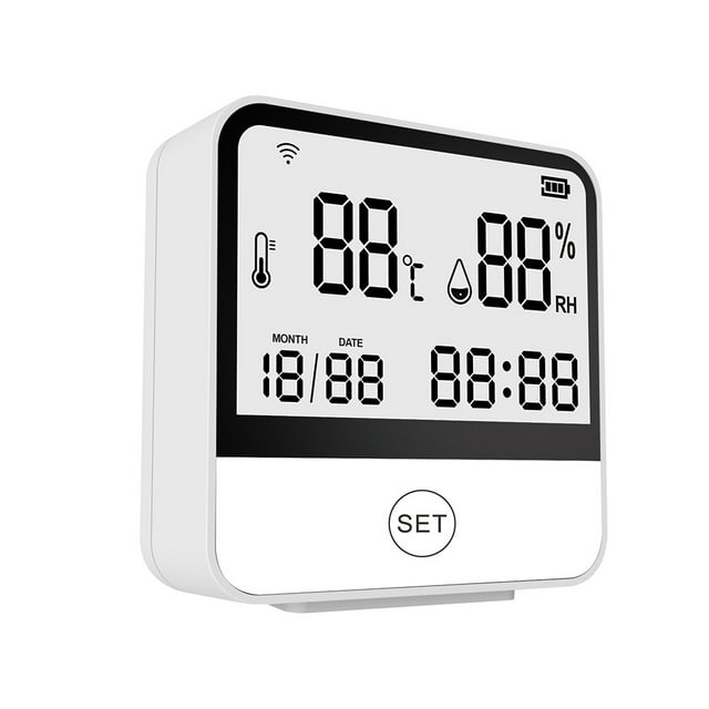 Moniteur de Température et d'Humidité WiFi Capteur Intelligent avec Écran LCD Hygromètre Numérique Intérieur Thermomètre