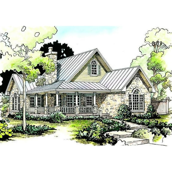 010-15: Cottage Country 2 Bed, 22 Bath Luxury Home Plan, 1065 Sq Ft: Full Blueprints with License to Build by Home Plan Marketplace - Lesuto