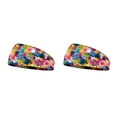 thumbnail image 3 of Qarigey Diademas de ganchillo Estiramiento Deportes Banda para la cabeza Tie-dye Banda ancha para el sudor Estampado Accesorios para el cabello tipo 4 2piezas Qarigey CBP275054, 3 of 6