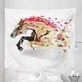 thumbnail image 1 of Animal Tapestry, Disappearing Wild Horse in Digital Polygonal Geometric Modern Design Cubism Art, Fabric Wall Hanging Decor for Bedroom Living Room Dorm, 5 Sizes, Tan Red Brown, by Ambesonne, 1 of 1