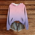 thumbnail image 3 of FNFHFY Hoodies for Women Color Block Hooded Sweatshirt Cozy Knit Sweater Pullovers Loose Drop Shoulder Hoodie, 3 of 7