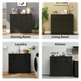 thumbnail image 5 of Farmhouse Storage Cabinet with Double Tilt Out Door for 20 Gallon Trash Cans,Laundry Sorter Cabinet with 2 Drawers for Kitchen Black, 5 of 10