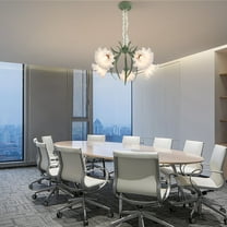 5-Light Chandelier Kitchen Light Fixture Over Table Chandelier, Green 90-250V 60W Used in Dining Rooms, Living Rooms, Bedrooms