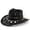 Black, variant on Sun Hats for Women And Men Solid Color Summer Western Cowboy Hat Hollowed Out Beach Straw Hat