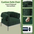 thumbnail image 4 of Modern Arm Chair Soft Corduroy Upholstered Comfy Reading Accent Chair with Sturdy Metal Frame,Removable and Washable Cover, Green, 4 of 7