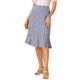 thumbnail image 5 of Faldas midi florales para mujer Inspire Chic, con volantes, cintura alta, fluida, en línea A, con abertura, de longitud a la rodilla, XL, color púrpura claro, 5 of 7