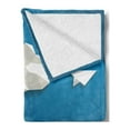 thumbnail image 2 of Cloud Soft Flannel Fleece Blanket, Paper Plane Flying Through Polygonal Clouds Modern Abstract Arrangement Travel Theme, Cozy Plush for Indoor and Outdoor Use, 50" x 60", Blue White, by Ambesonne, 2 of 5