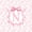 Pink N, variant on Feelyou Rose A Initial Twin Quilt Set for Girls, Reteo Princess Bow Twin Coverlet Set, Pink White, 2-Piece