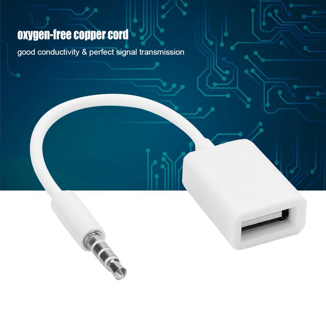 V BESTLIFE Cable de Conector USB, Conector Macho de 3,5 mm a Cable Adaptador de convertidor de Cable de Audio AUX Hembra USB