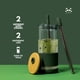 thumbnail image 4 of Vasos de vidrio Pandaloo con tapas y pajitas, 600 ml, cremosos hongos, 4 of 6