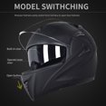 thumbnail image 4 of Motorcycle Modular Full Face Helmets Flip up for Adults Men Women Dual Visor Cascos Para Motos DOT Approved Matte Black Size XL, 4 of 9