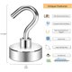 thumbnail image 3 of Ganchos magnéticos, gancho magnético de más de 35 libras con base mecanizada CNC, fuerte protección contra la corrosión, ideal para parrilla, toalla, cocina para colgar en interiores (blanco, 3 of 5