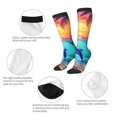 thumbnail image 3 of Rateoe Hawaiian Island Dolphin Pattern Women’s Knee High Crew Socks,Trouser Socks Comfortable, Breathable, Moisture-Wicking and Soft, 3 of 6